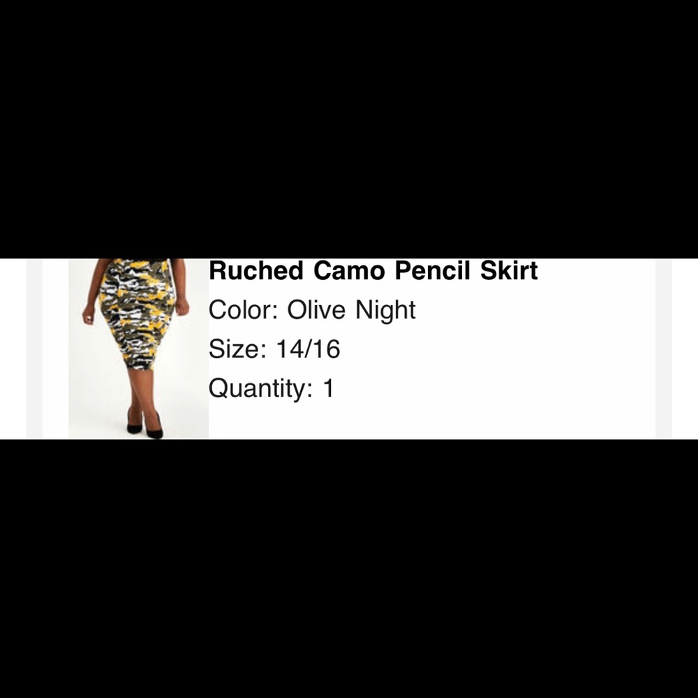 Ruched Camo Pencil skirt